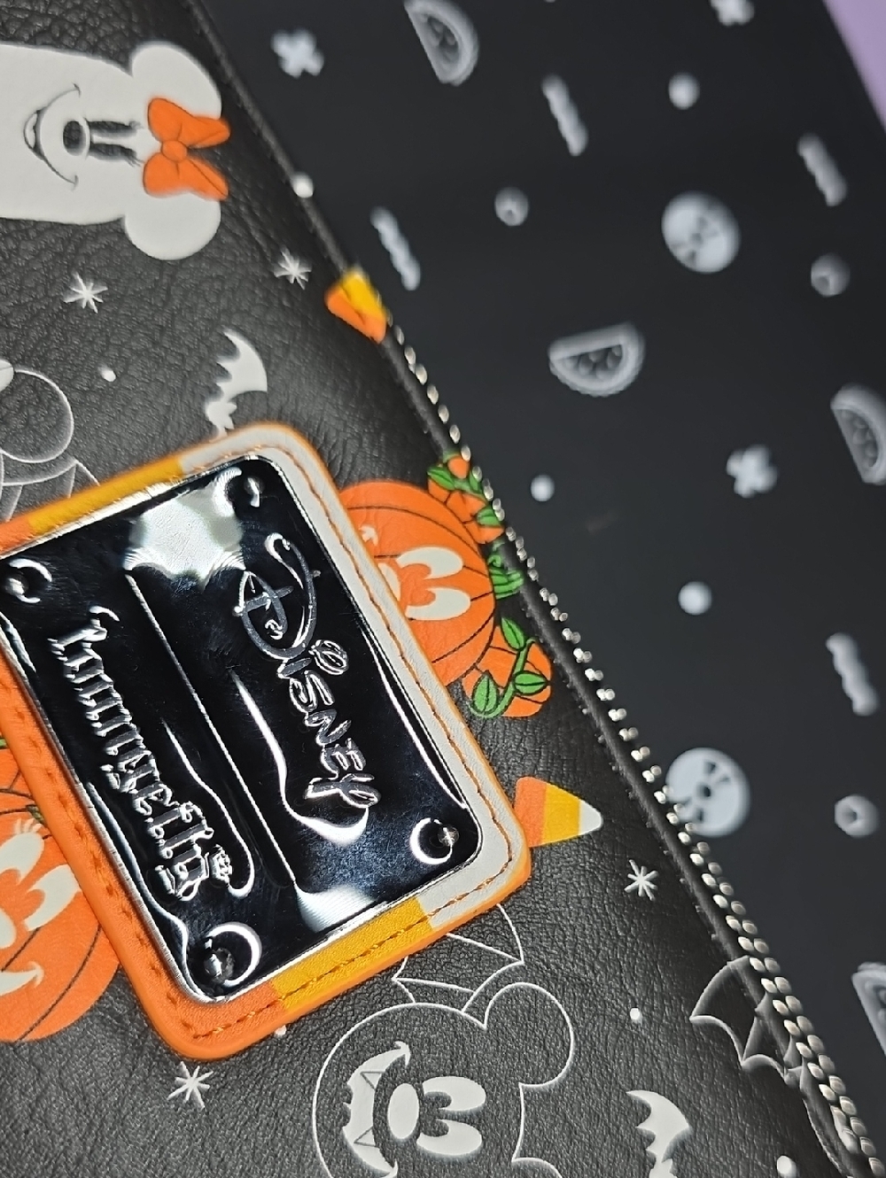 LF NWOT Mickey, Minnie Halloween Pumpkin Zip Wallet